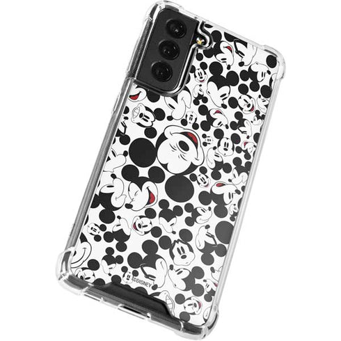 Disney Mickey Mouse Face Pattern Galaxy S21 FE Clear Case